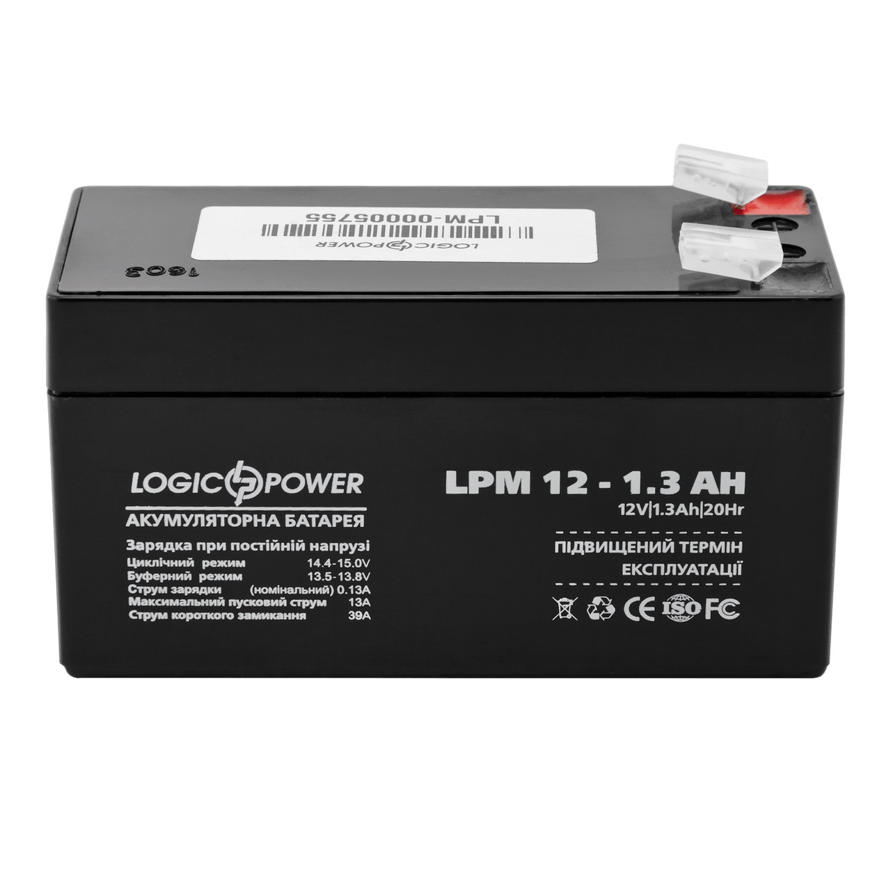 Акумулятор свинцево-кислотний LogicPower AGM LPM 12-1.3 AH