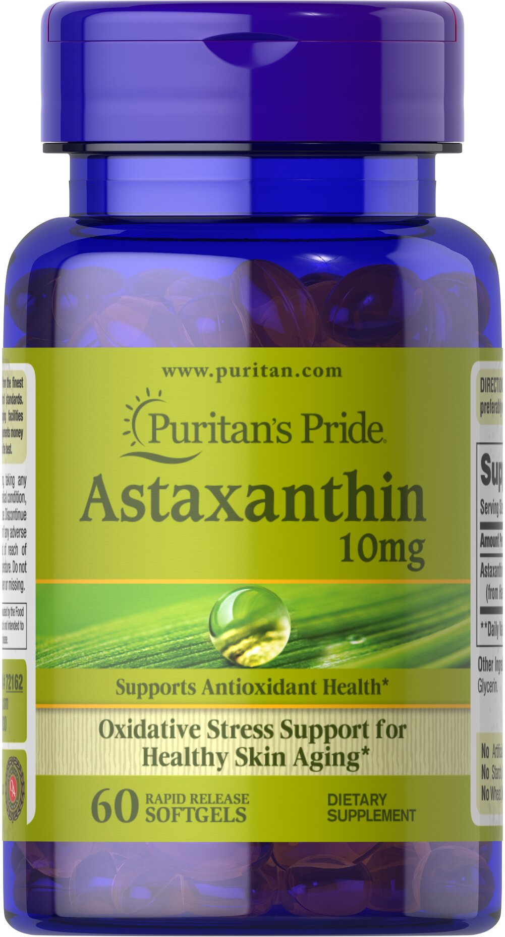 Астаксантин Puritan's Pride Astaxanthin 10 mg 60 Softgels