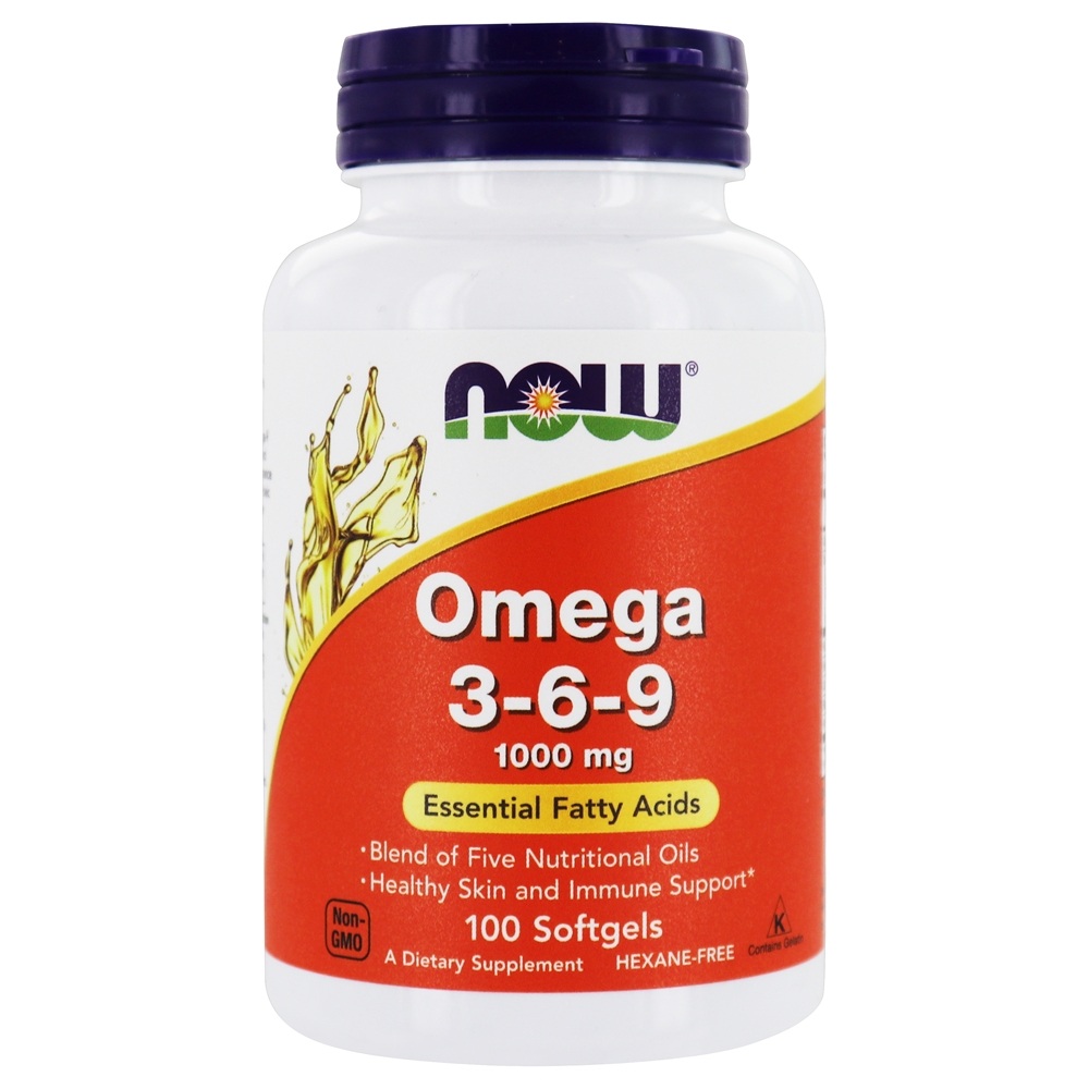 Omega 3-6-9 Now Foods 1000 мг 100 гелевых капсул