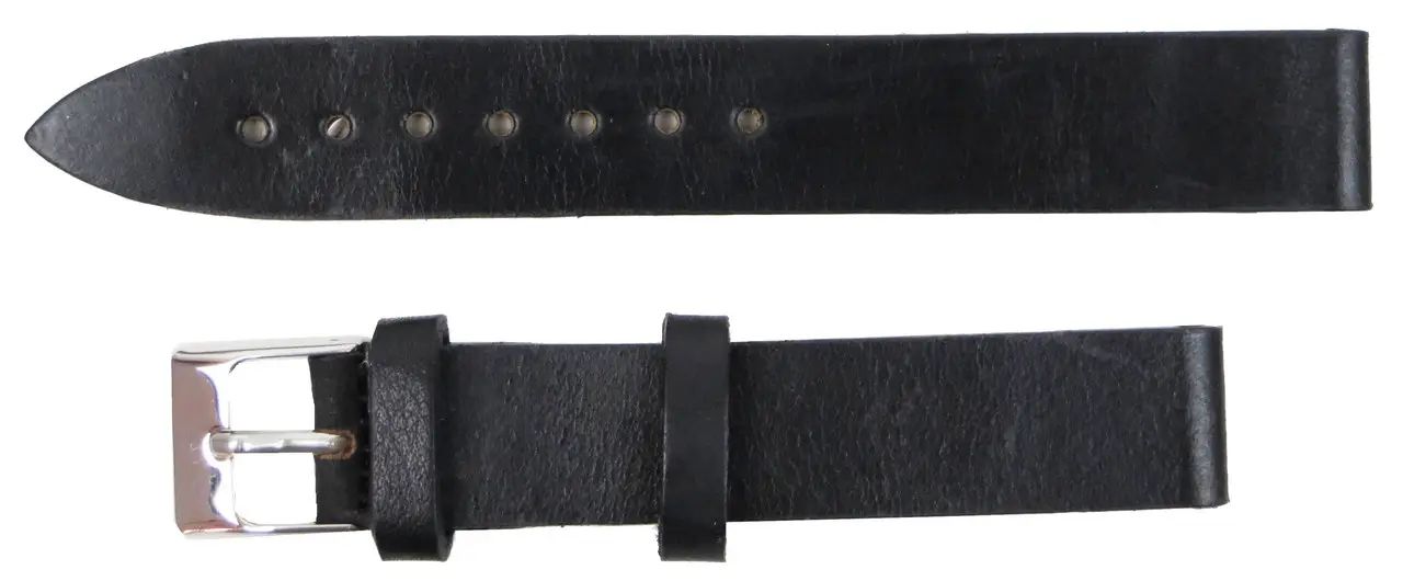 Ремешок для часов из кожи Mykhail Ikhtyar 16 мм Черный (S639-16S black)