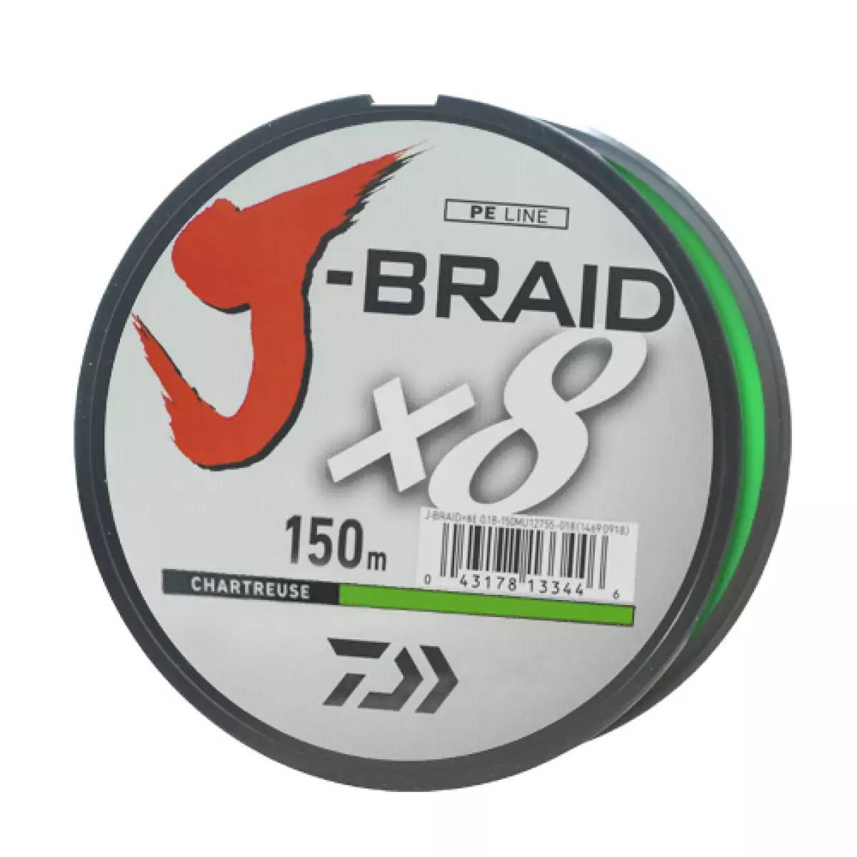Шнур Daiwa J-Braid X8 0.22мм-150м Chartreuse (699020 / 12750-022)