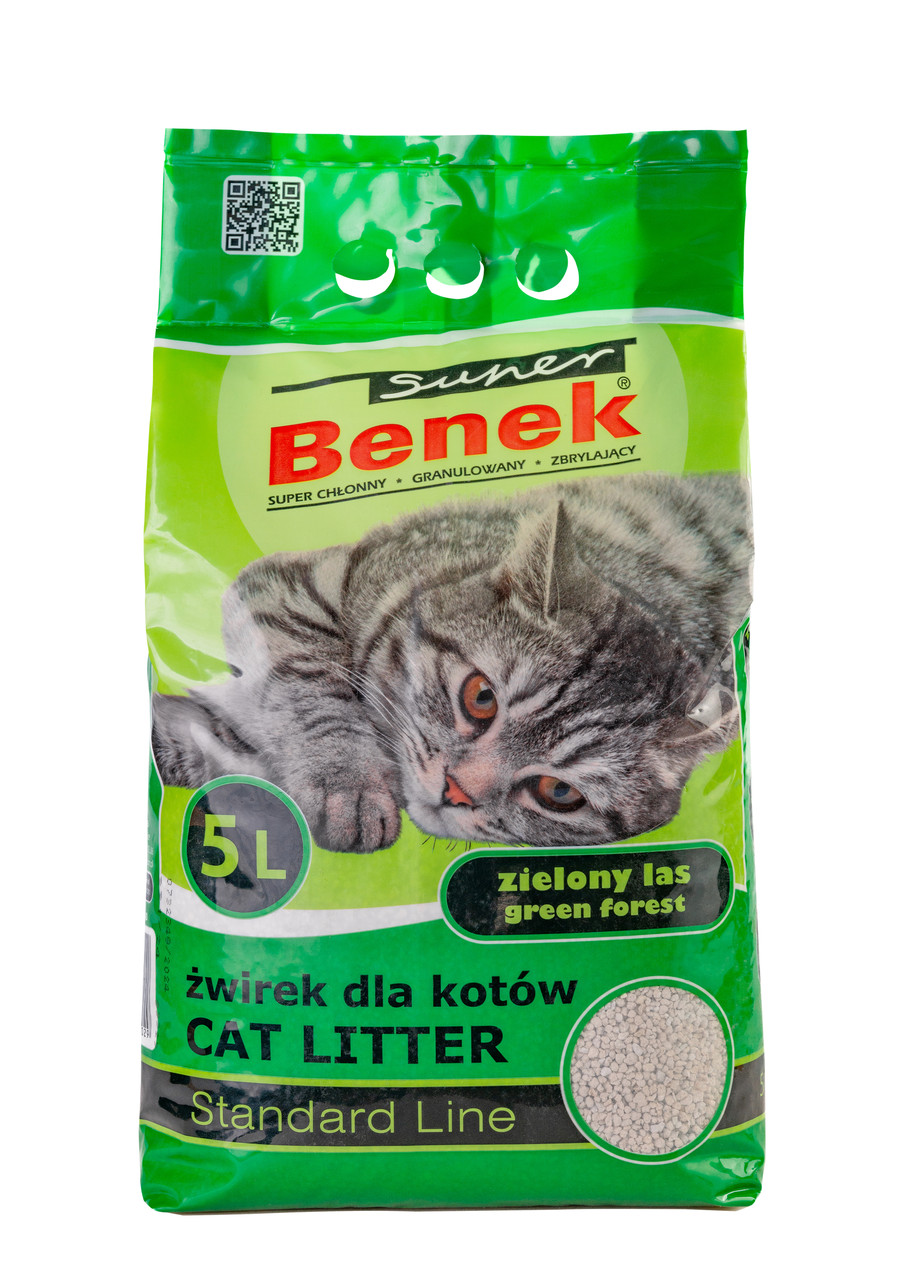Бентонитовый наполнитель для кошачьих туалетов Super Benek Зеленый лес 5 л (7010029)