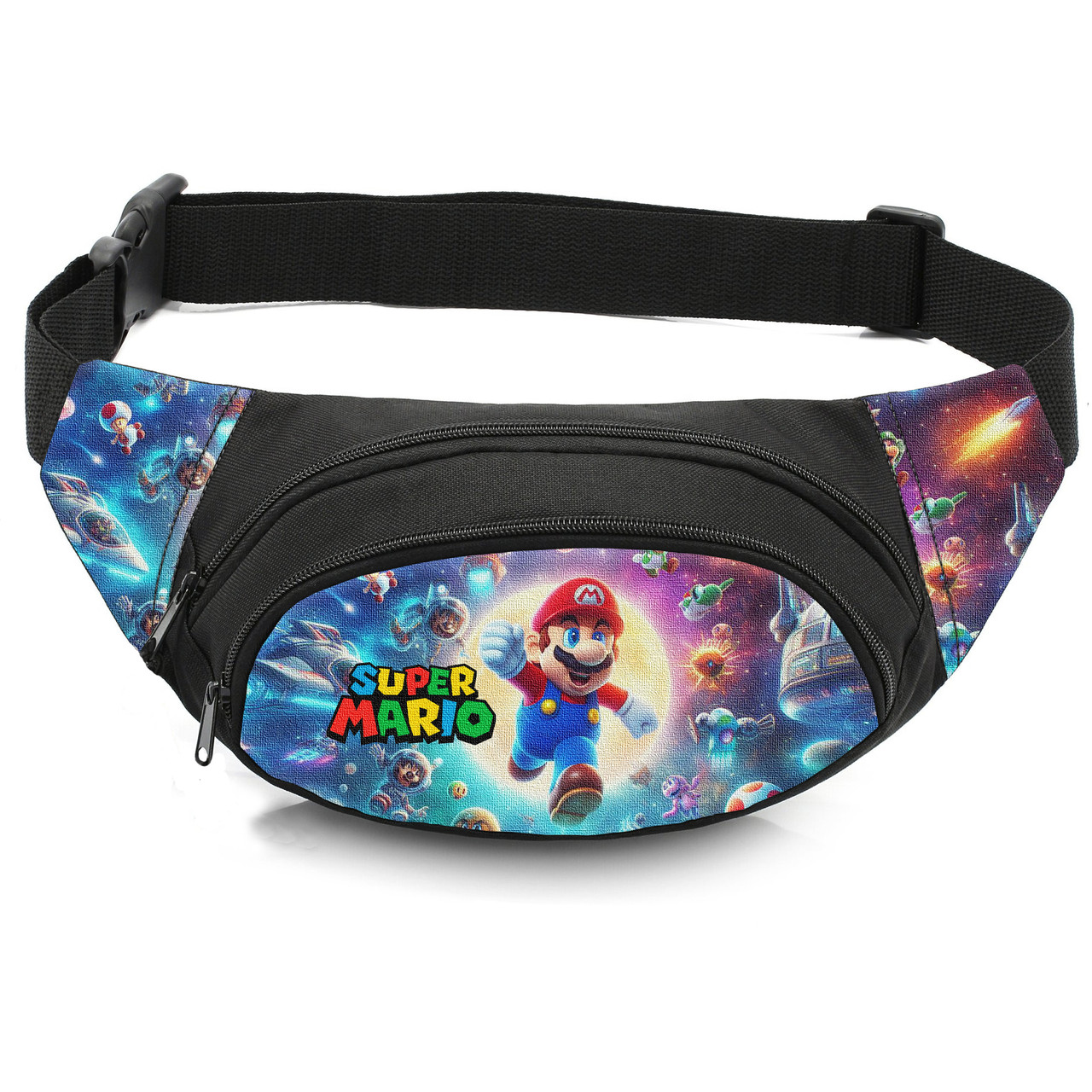 Дитяча сумка-бананка Super Mario, чорна, 32x8x13 см — арт. 2905469953