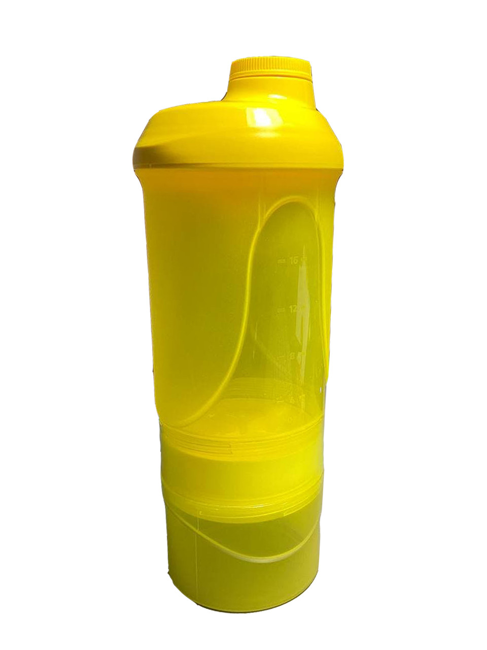Шейкер спортивный ShakerStore Wave + с 2-мя контейнерами желтый