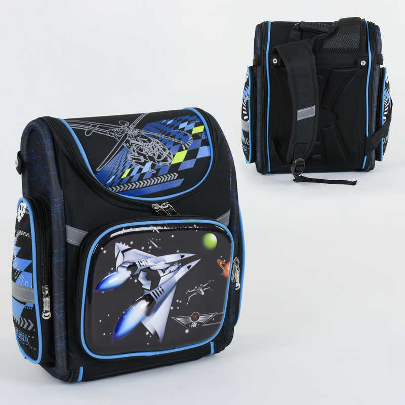 Рюкзак школьный каркасный С 36190 Темно-синий (40)
