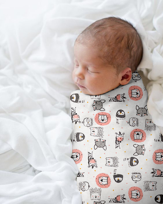 Байкові пелюшки ROSE LEO & GIRAFFE COSAS рожевий 80х100 см