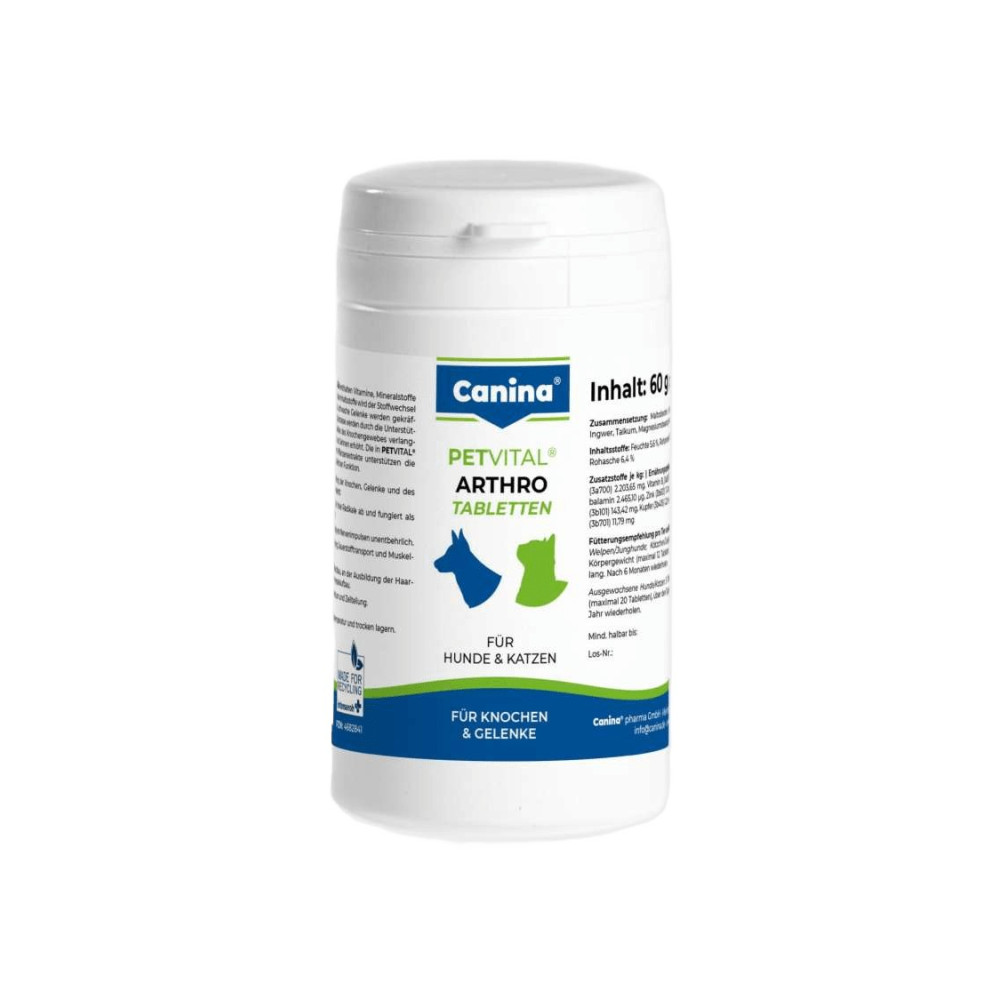 Добавка для кошек и собак Canina Petvital Arthro-Tabletten для суставов 60 табл 60 г (723003 AD)