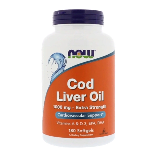 Жир из печени трески NOW Foods Cod Liver Oil 1000 mg 180 Softgels