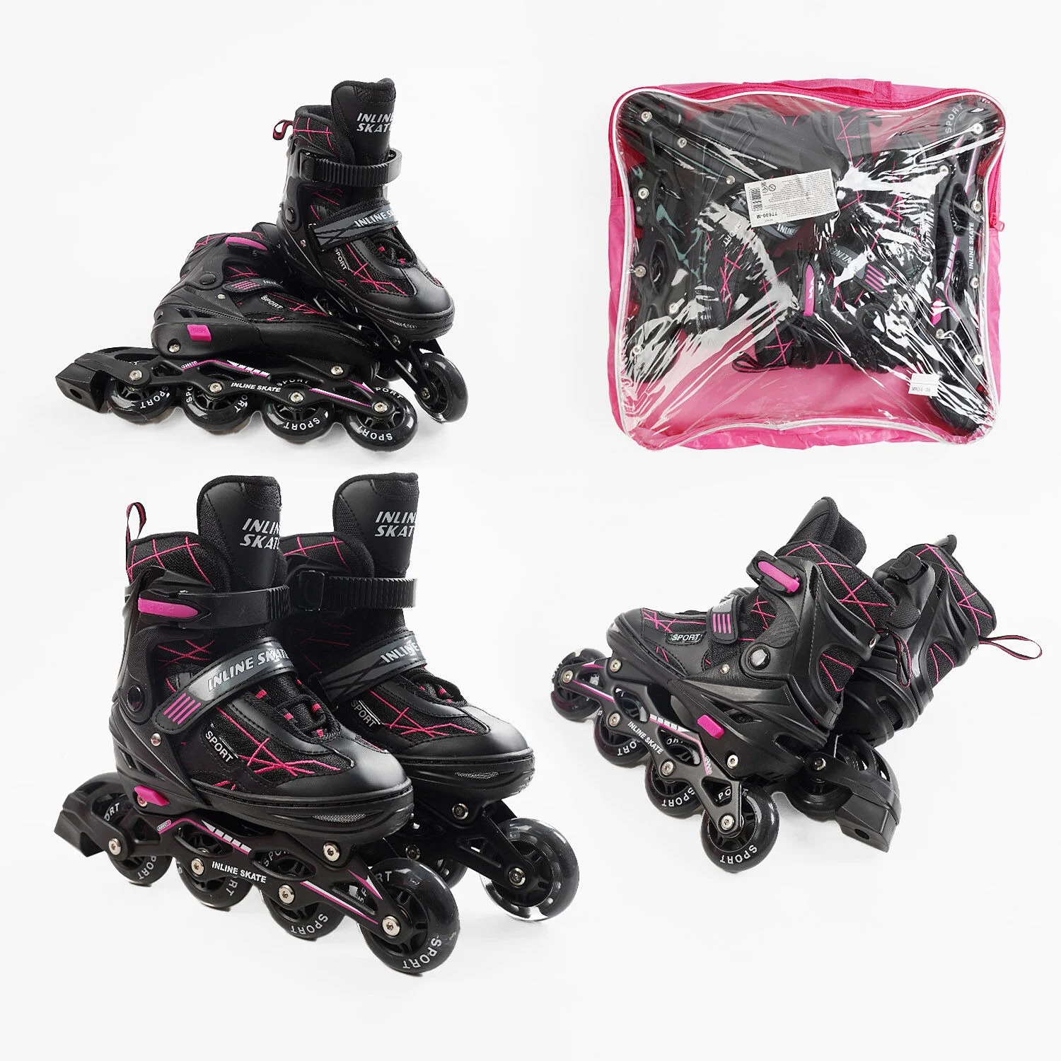 Роликовые коньки Best Roller 600-М PU 34-38 Черный (173872)