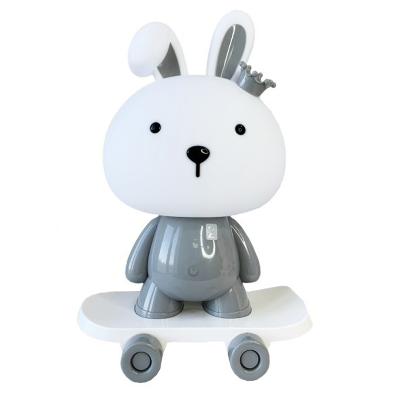 Ночник детский Зайчик на скейте Mega Zayka MGZ-1407 (Grey)