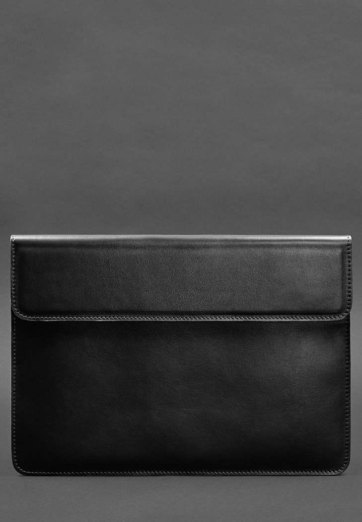Кожаный чехол-конверт на магнитах для MacBook 15 дюйм Черный BlankNote