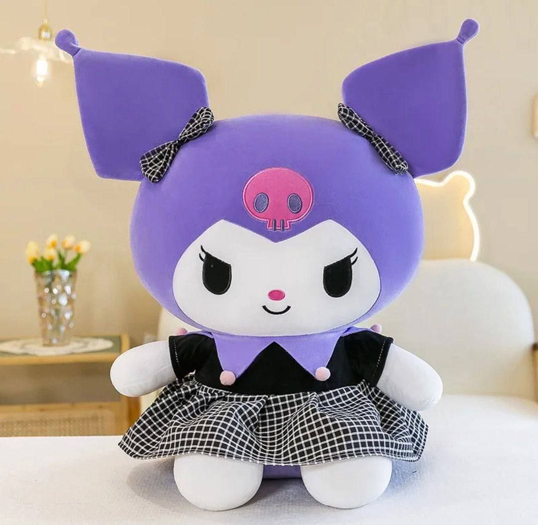 Мягкая игрушка плюшевая Hello Kitty из аниме Куроми в платье в клеточку и с бантиками 55 см Разноцветный (1004)