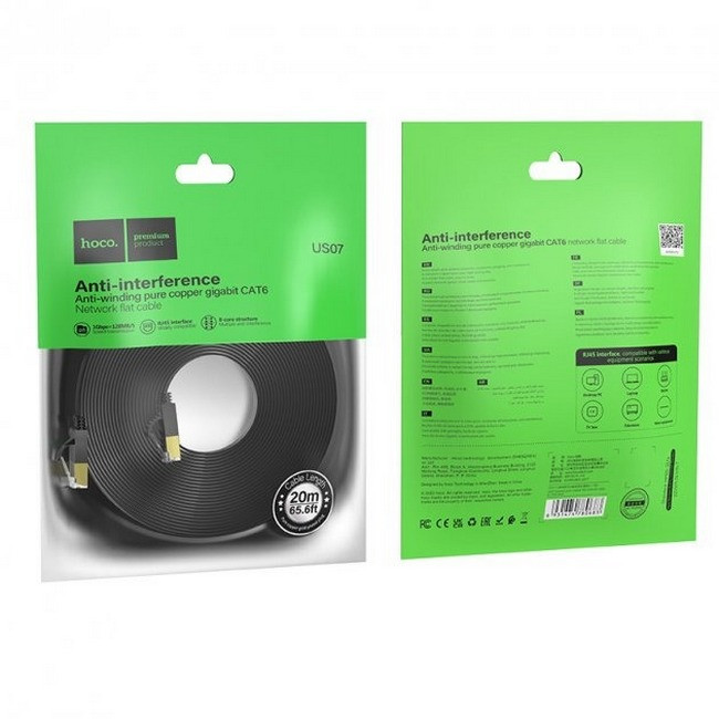 Кабель сетевой RJ45 HOCO US07 General 20 м Black