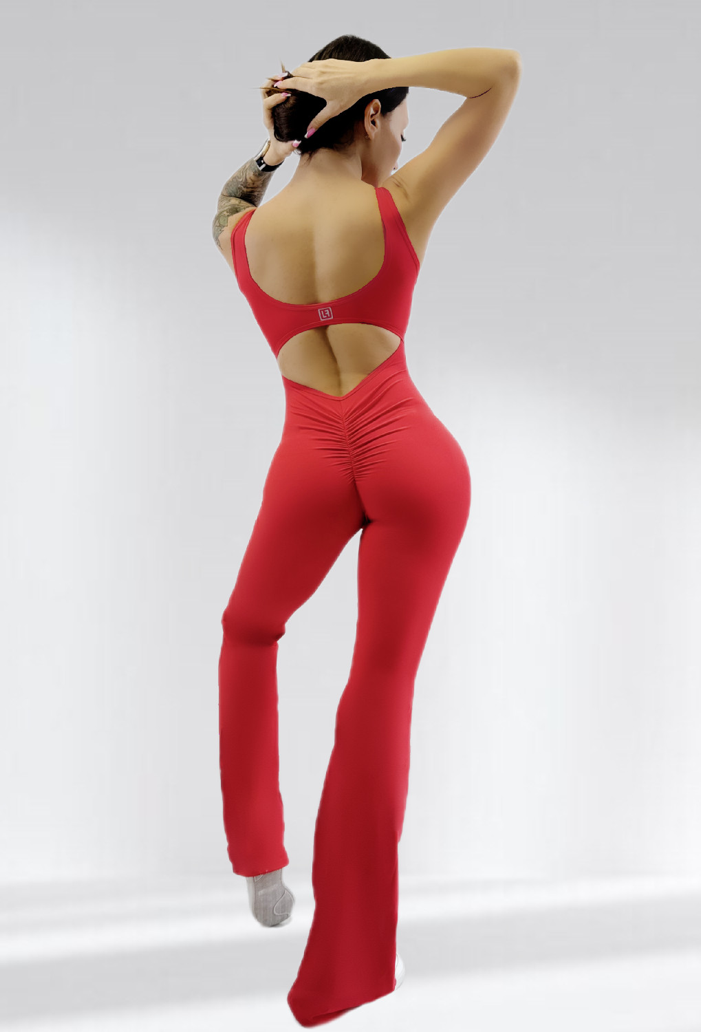 Спортивный комбинезон женский клёш LILAFIT Красный S (LFJ000033)