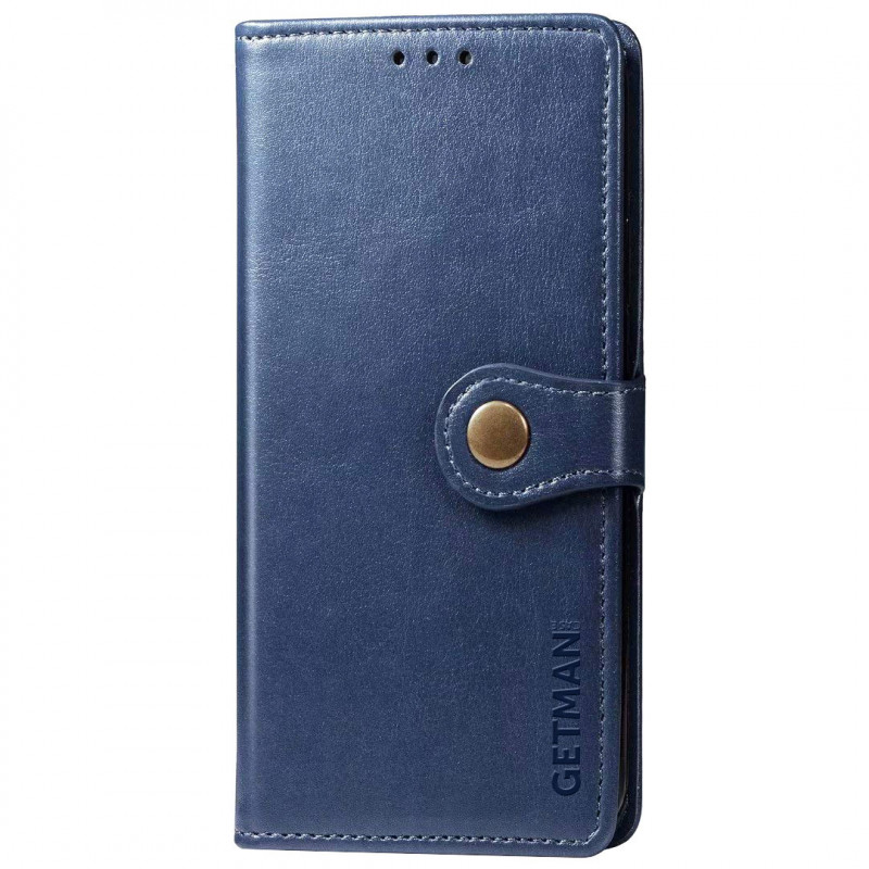 Шкіряний Чохол книга GETMAN Gallant (PU) для Xiaomi Redmi Note 9 Pro 5G (Синій) 1082246