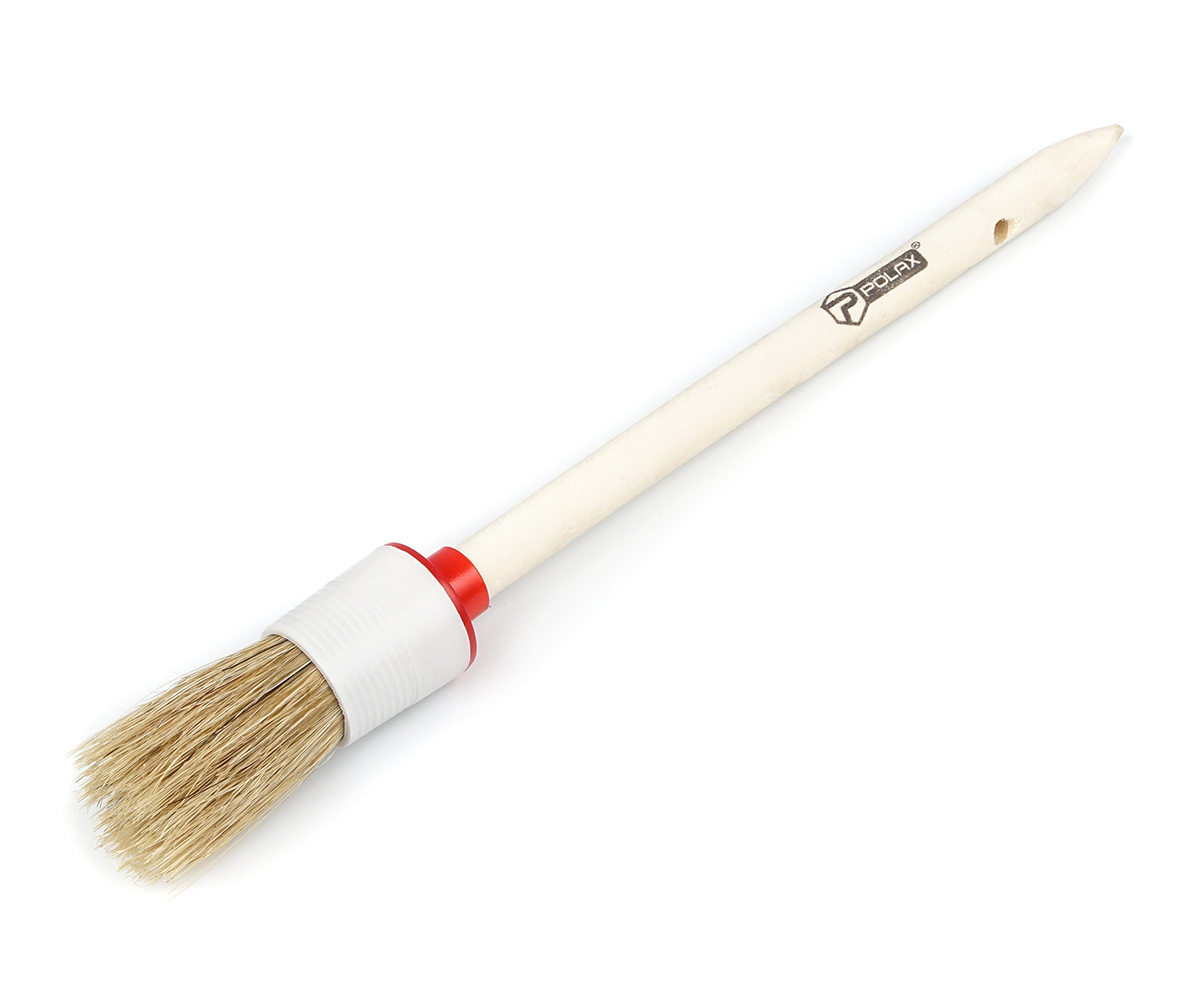 Кисть малярная Polax круглая деревянная ручка Стандарт №4 25мм (08-002)