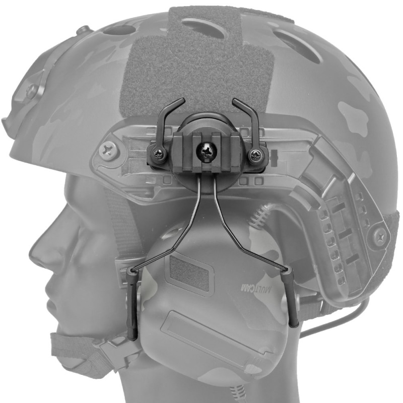 Адаптер кріплення для активних навушників на шолом кронштейн No Brand ARC Rail Helmet Rail L Чорний