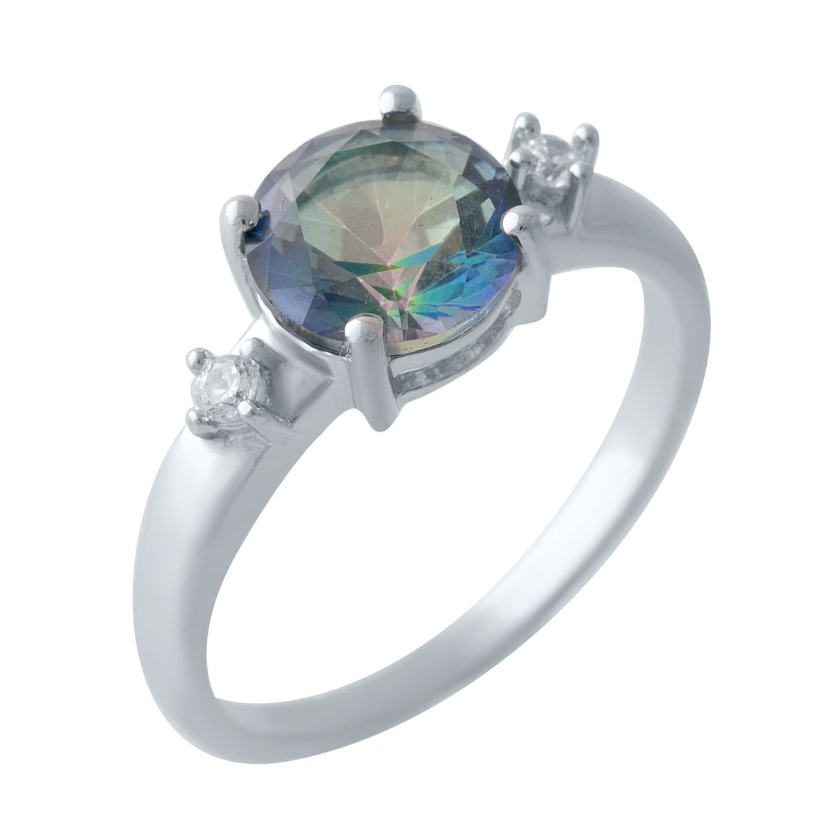 Серебряное кольцо SilverBreeze с натуральным мистик топазом 2025825 18 размер