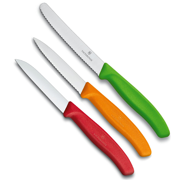 Набір кухонних овочевих ножів Victorinox Swiss Classic Paring Set 3 шт Різнокольорові (6.7116.32)