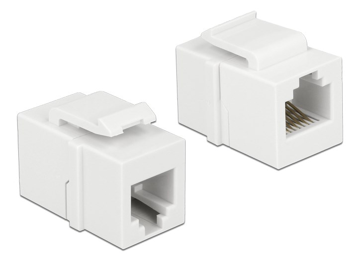 Перехідник телефонний Delock RJ12 F/F Keystone LSA білий (70.08.6380)