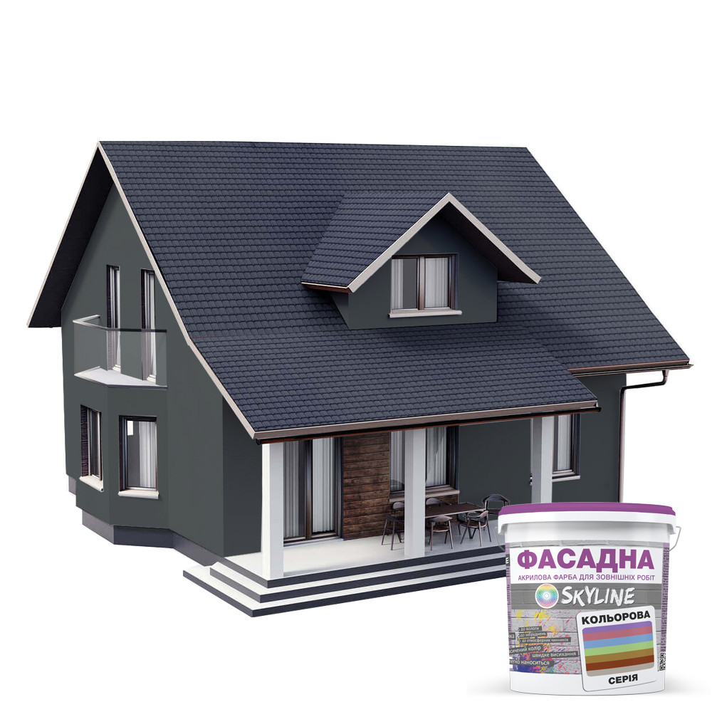 Краска Акрил-латексная Фасадная Skyline 6502-G Касторовый 10л