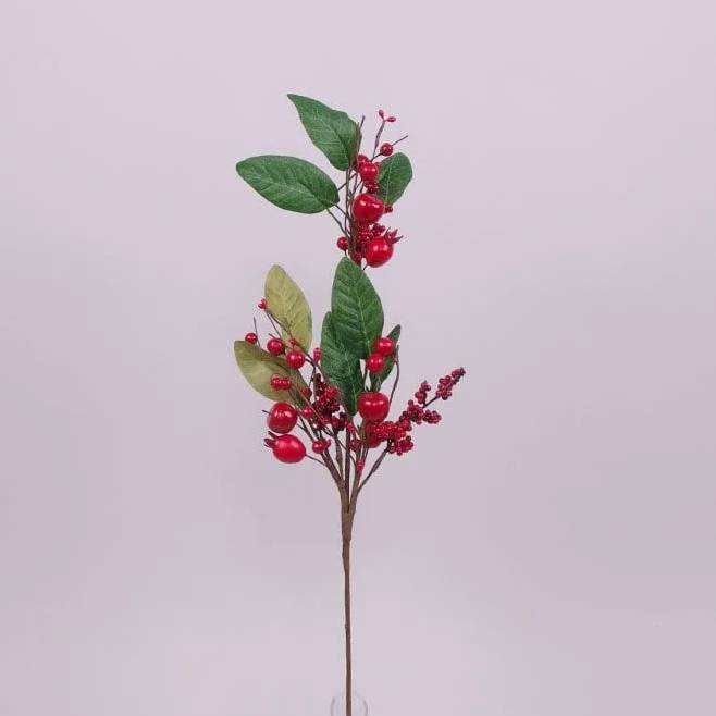 Гілка декоративна з червоними ягідками Flora (72144)