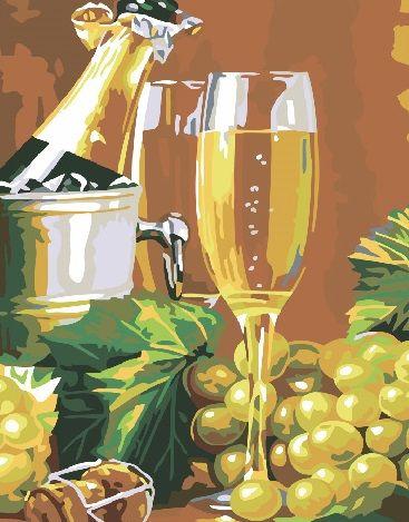 Картина за номерами BrushMe Преміум "Виноград із шампанським" 40х50 см PGX30459