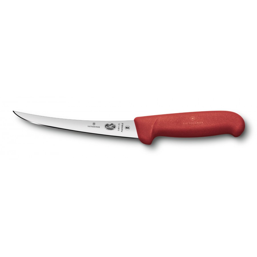 Кухонный нож обвалочный Victorinox Fibrox Boning Flex 15 см Красный (5.6611.15)