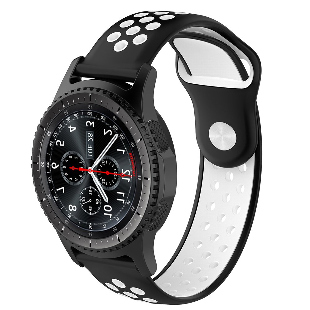 Ремешок силиконовый BeWatch для смарт-часов Samsung Gear S3 Черно-Белый (1020112.2)