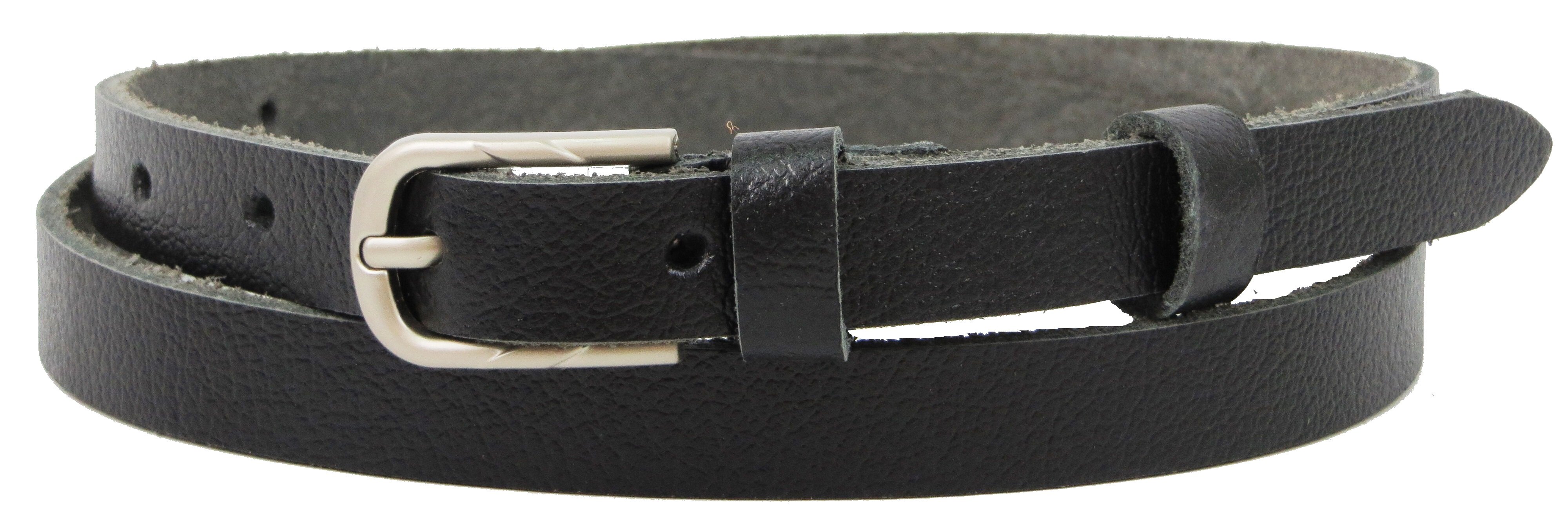 Женский кожаный ремень Skipper 1,5 см Черный (1371-15)