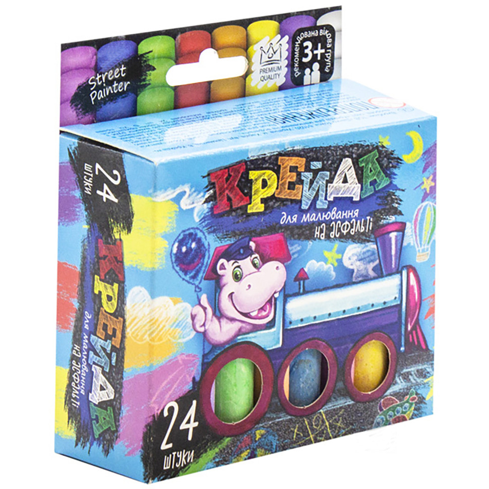 Мел для рисования на асфальте Danko Toys MEL-02-05U 24 шт тонкий