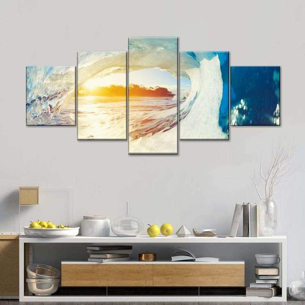 Модульна картина із п'яти частин Art Studio Shop У фокусі хвилі 112x48 см (M5_M_89)