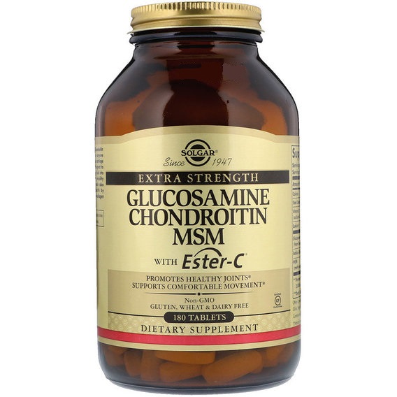 Препарат для суставов и связок Solgar Glucosamine Chondroitin MSM with Ester-C 180 Tabs SOL-01272