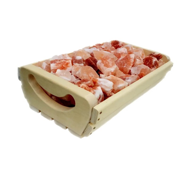 Гималайская розовая соль для бани и сауны PRO Ящик 10 кг 39х22х11 см