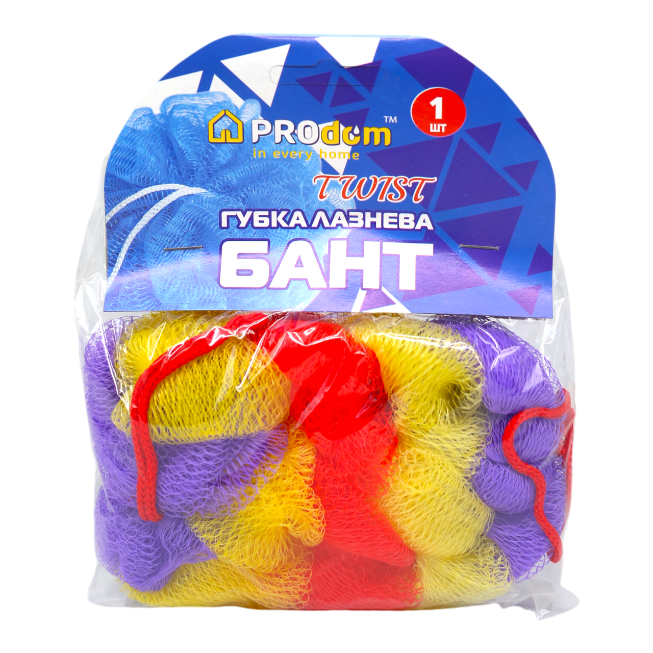 Губка банная PROdom Twist 10х5х17 см Разноцветный