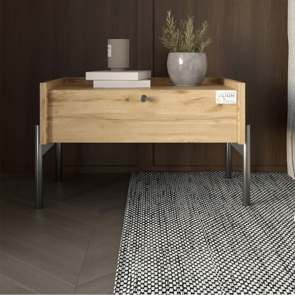 Тумба прикроватная Lion Wood 31.5x50 см Дуб Аппалачи (LION-041315)