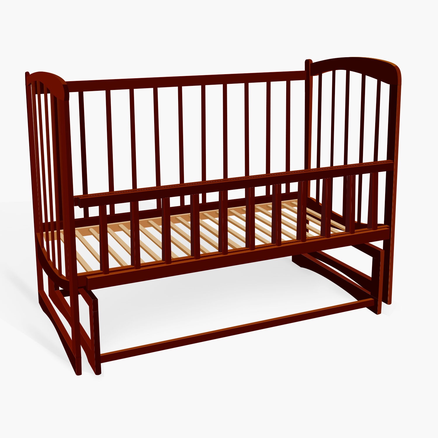 Кроватка деревянная Наталка Комета 120 x 65 x 90 см Dark brown (80599)