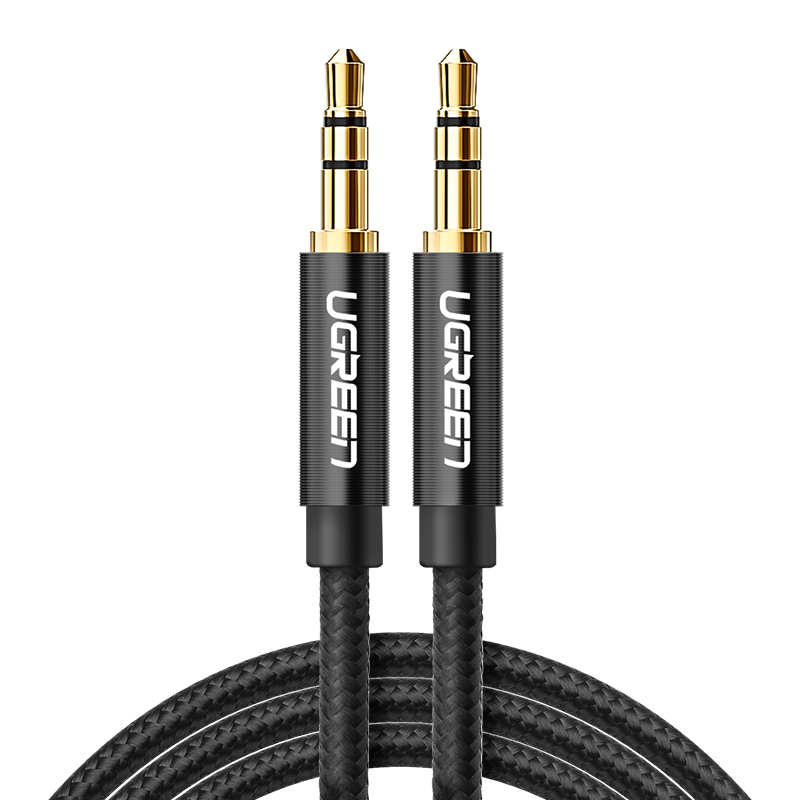 Аудио кабель AUX 3.5mm (miniJack) Ugreen AV112 1м Черный