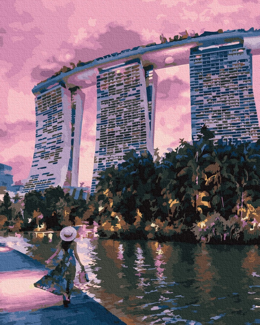 Картина по номерам BrushMe "Мандрівниця в Сінгапурі" 40х50 см GX29745