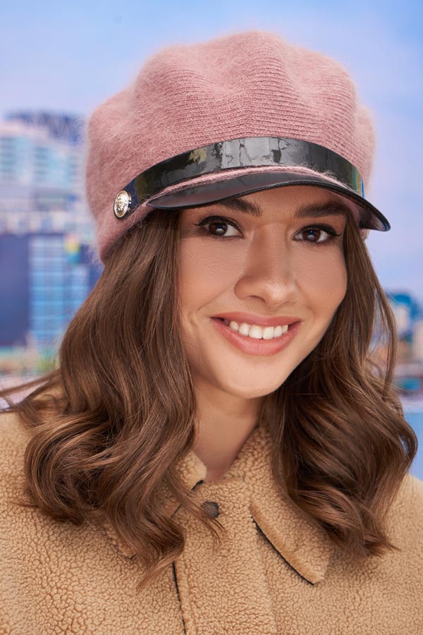 Берет із козирком «Іві» (4953) Braxton темна пудра 56-59