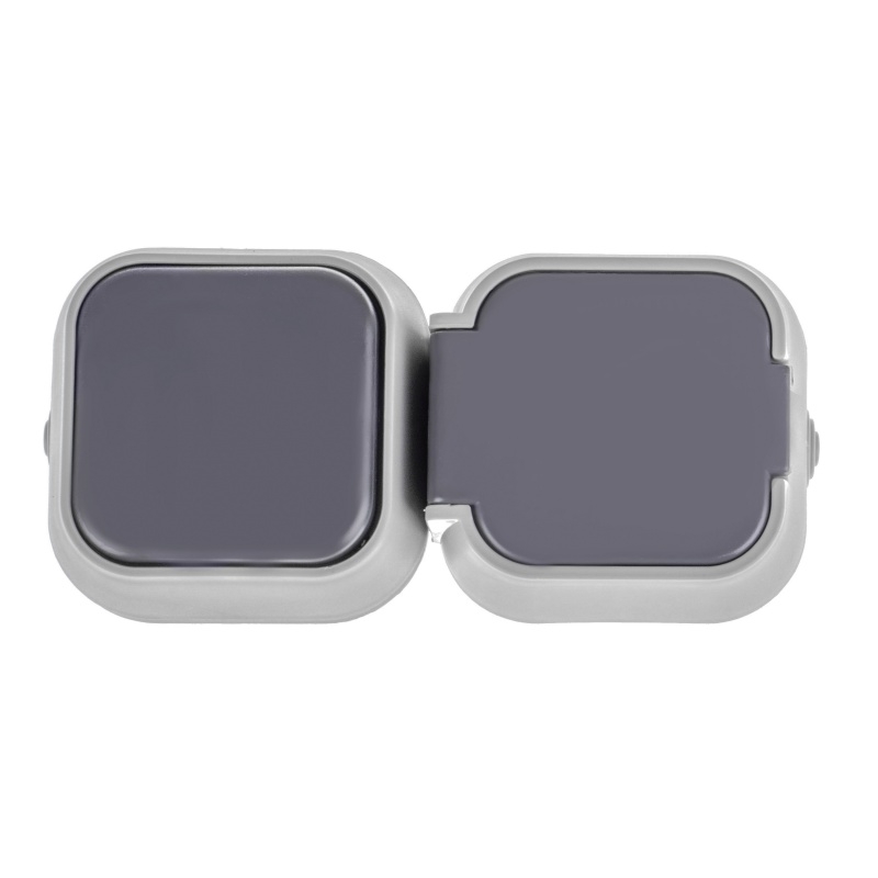Выключатель + розетка Brille Пластик 1-кл Серый 42-253