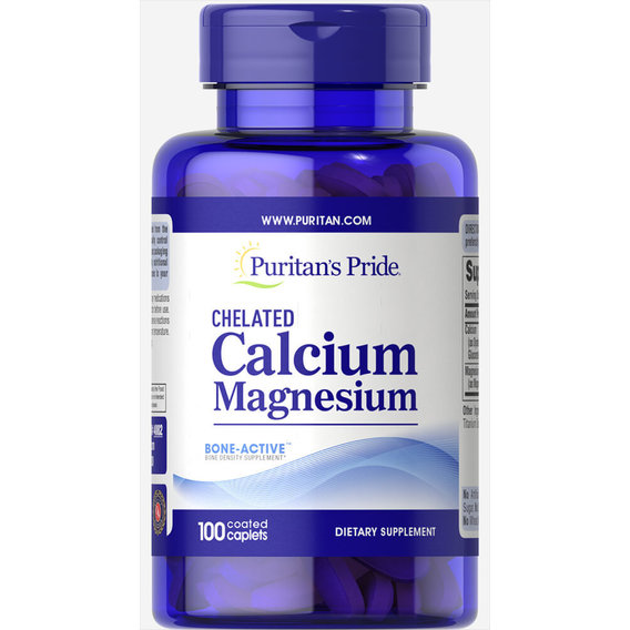 Микроэлемент Кальций Puritan's Pride Calcium Magnesium Chelated 100 Caplets