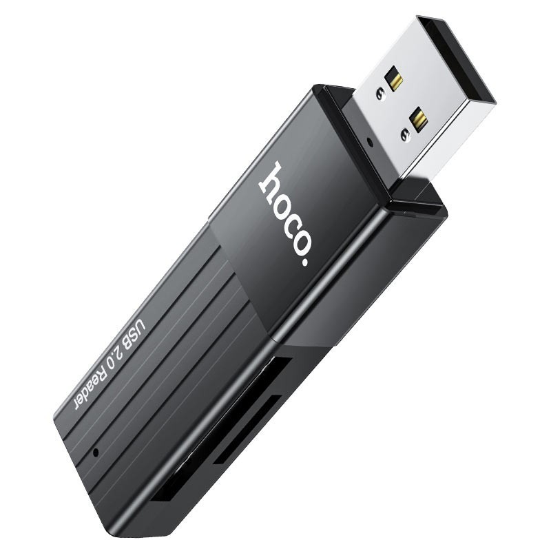 Картридер Hoco HB20 Mindful 2-в-1 USB2.0 / USB3.0 TF/SD Черный
