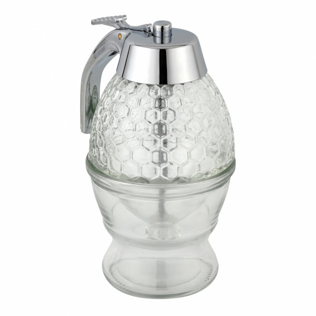 Скляна Ємність Диспенсер для меду Honey Dispenser (соусів) Колба дозатор для варення ручної на підставці