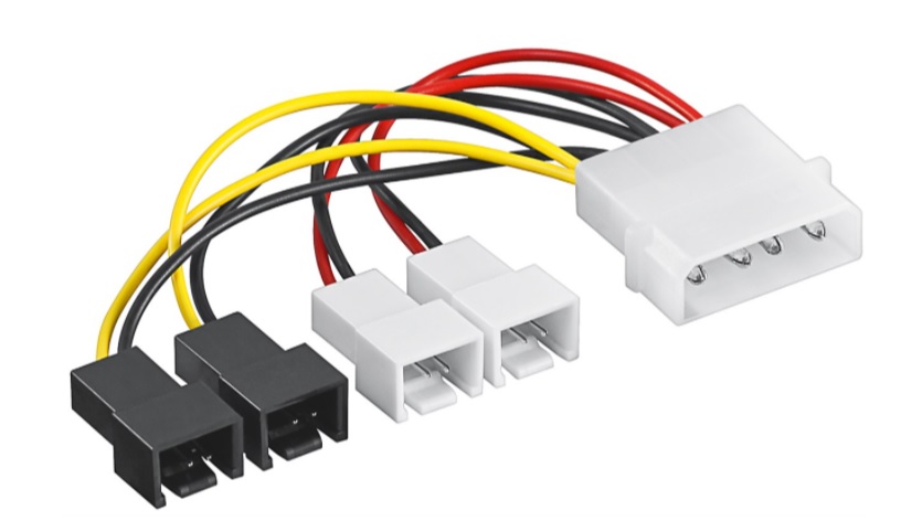 Кабель живлення внутрішній Lucom MoleX-FanPower 3p M/M x4 2x5V+2x12V 0.15m D=8x2.0mm (62.09.8296)