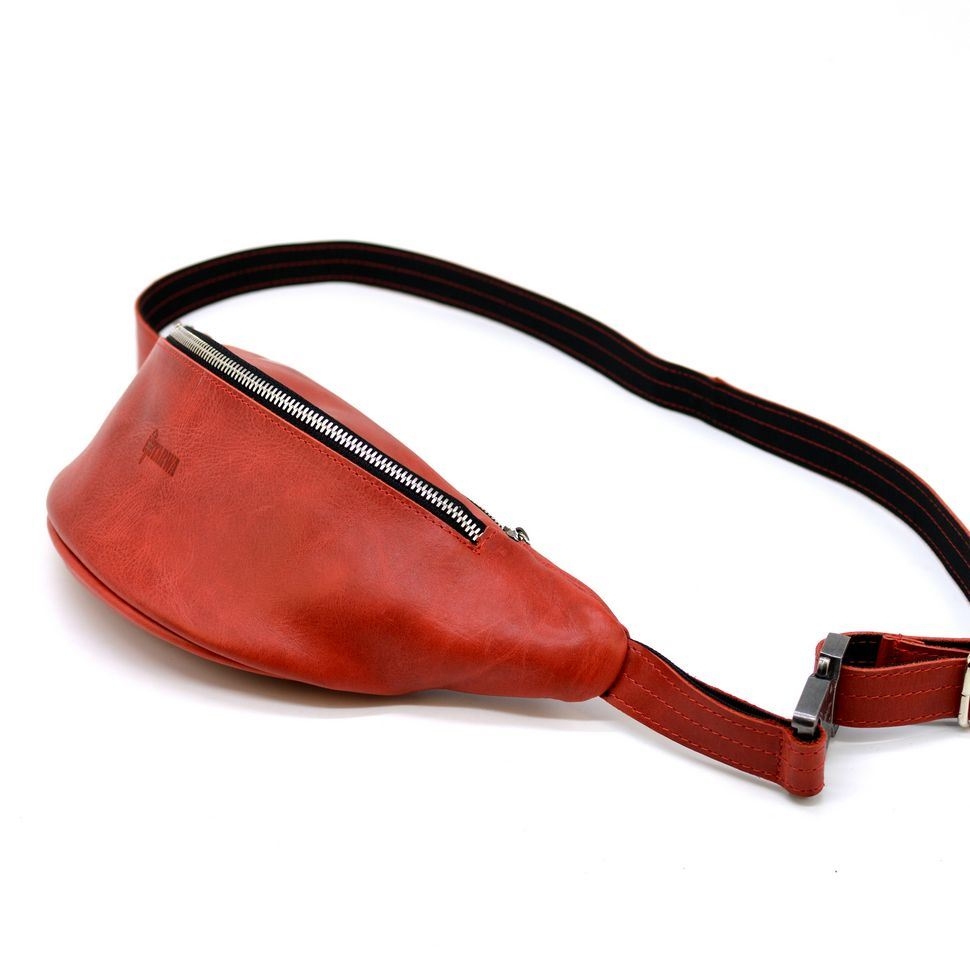 Напоясная женская сумка из натуральной кожи TARWA RR-3035-4lx Красная