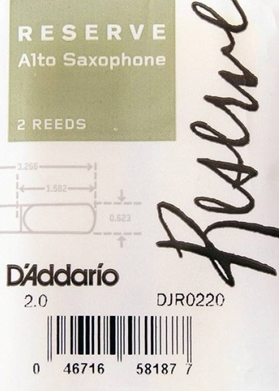 Тростини для саксофона альт D'Addario DJR0220 Reserve Alto Saxophone Reeds #2.0 - 2-Pack (2 шт.)