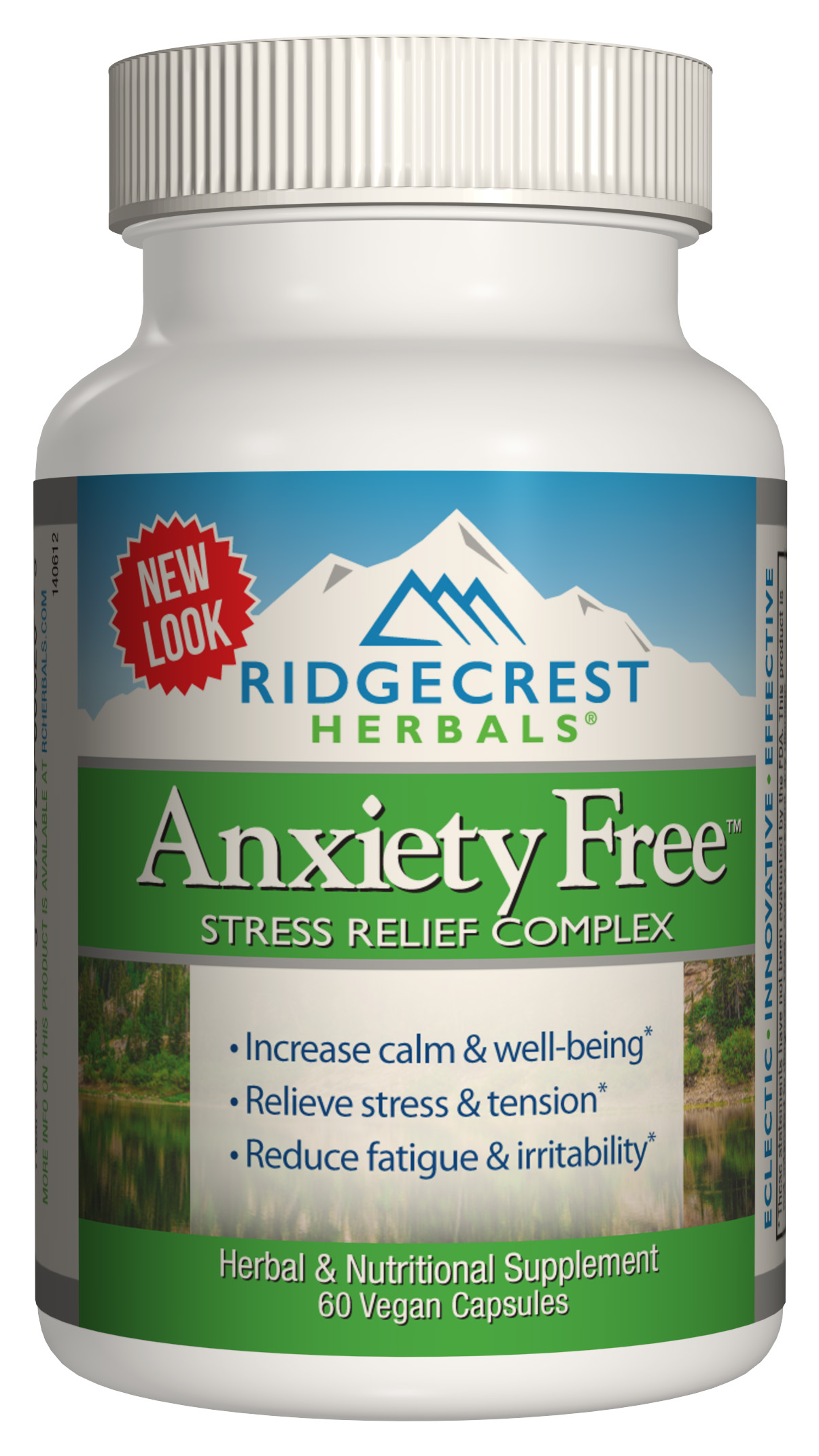 Комплекс для Снижения Стресса Anxiety Free RidgeCrest Herbals 60 гелевых капсул