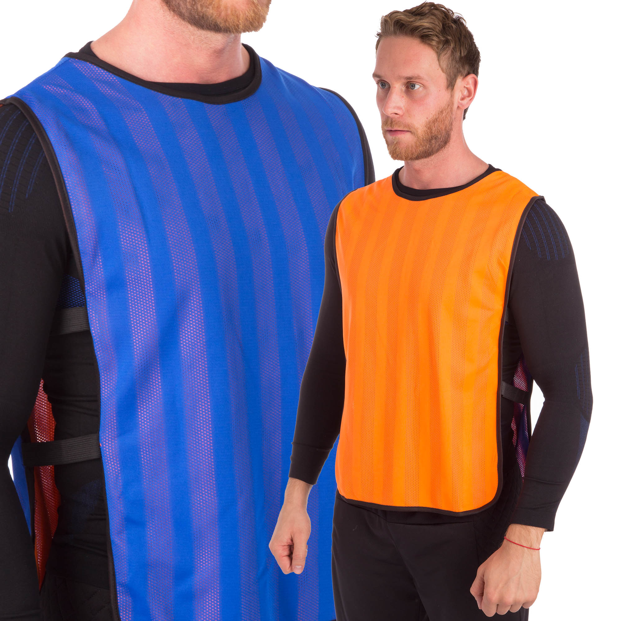 Манишка для футбола двусторонняя мужская с резинкой SP-Sport CO-0792 Синий-Оранжевый