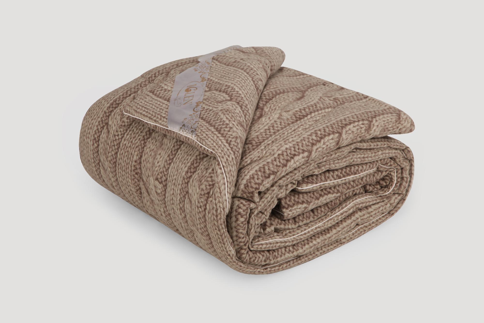 Одеяло IGLEN из овечьей шерсти во фланели Зимнее 220х240 см Коричневый (2202405F)